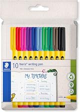 STAEDTLER Noris Handwriting Pen 10 Assorted Colours Pack 10 0.6mm