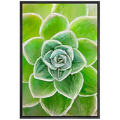 SIGNWIN Framed Canvas Wall Art Tropical Succulent Plant...