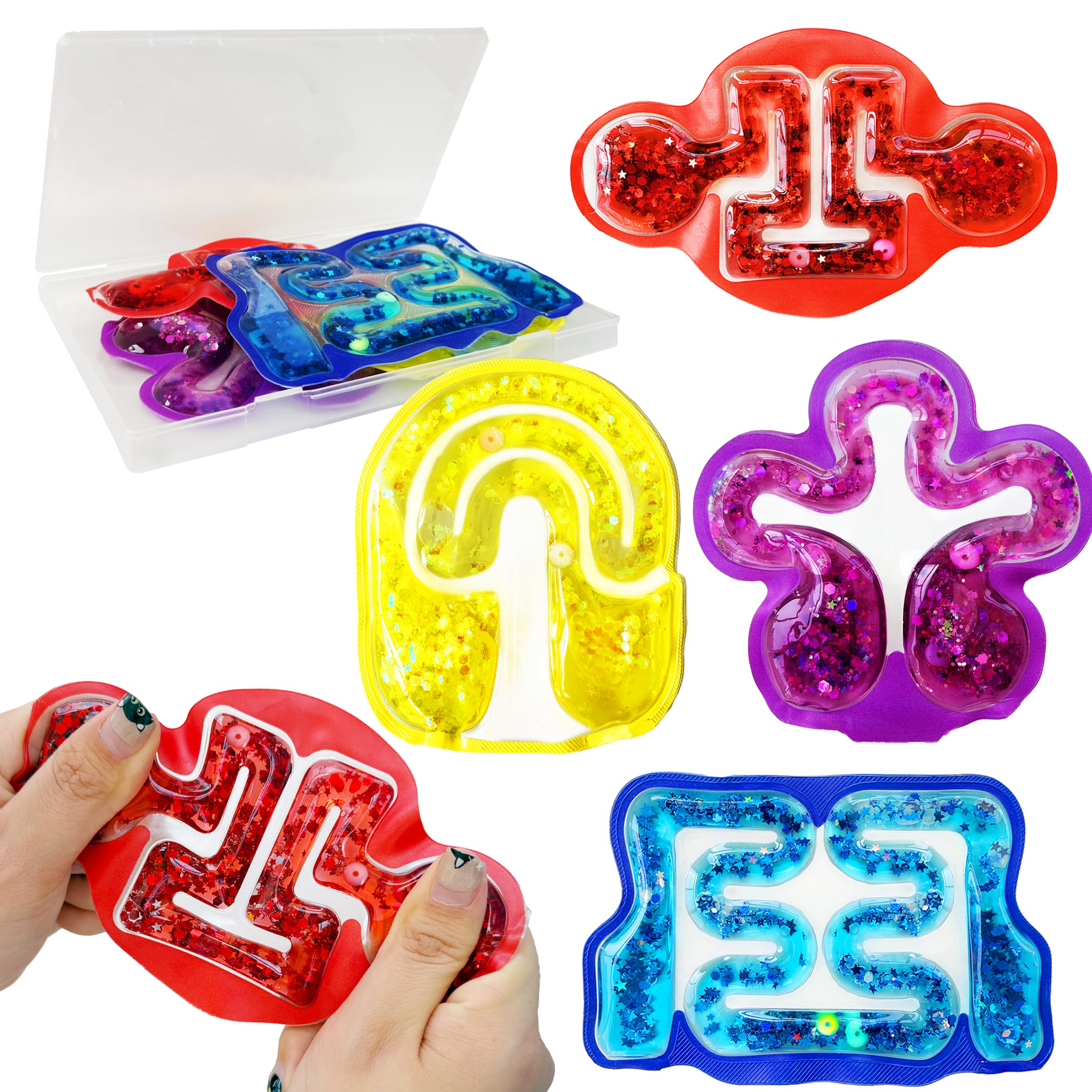Photo 1 of 4Pcs Squishy Sensory Fidget Toys for Kids,Stress Anxiety Relief Toys for Calm Down,Sensory Quiet Fidget for Autism,Squeeze Tube with Colorful Goo,Classroom Prizes Travel Essentials for Kids