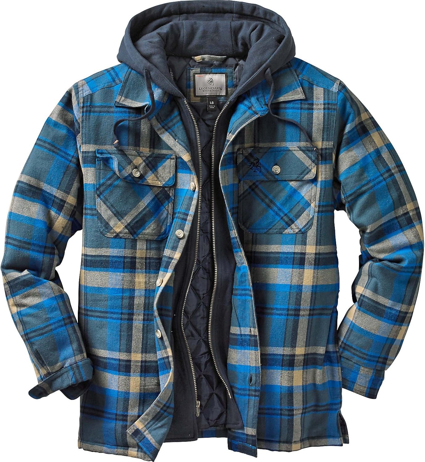 Legendary Whitetails mens Maplewood Hooded Shirt Jacket: Clothing