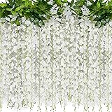 JACKYLED 10x4 Branches Wisteria Hanging Flowers 6