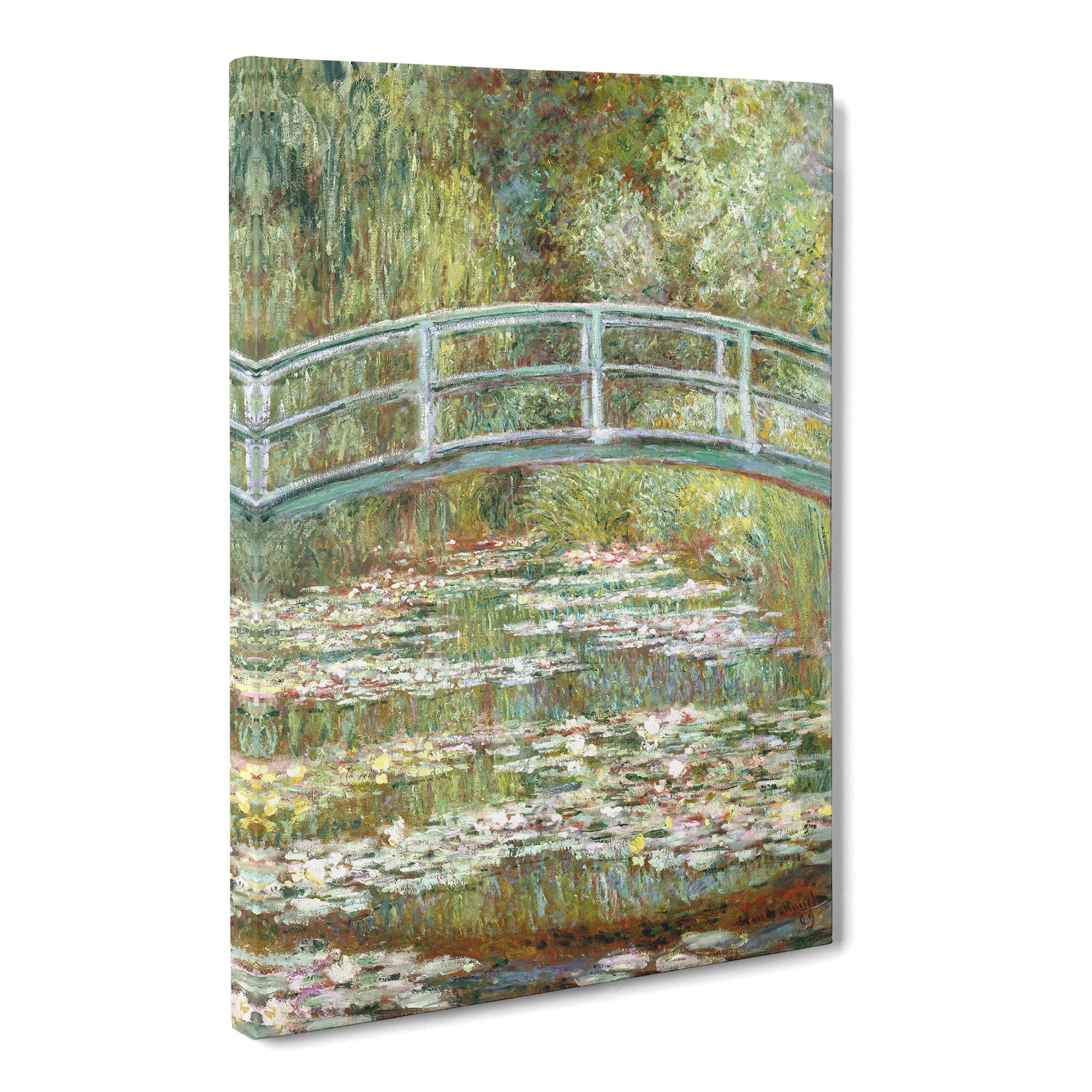 The Japanese Footbridge Vol.1 By Claude Monet Canvas Print | Gallery Wrapped 30mm Frame Wall Art | 20x14 inches | Ready to Hang | Asian Picture | Living Room Bedroom Lounge Office