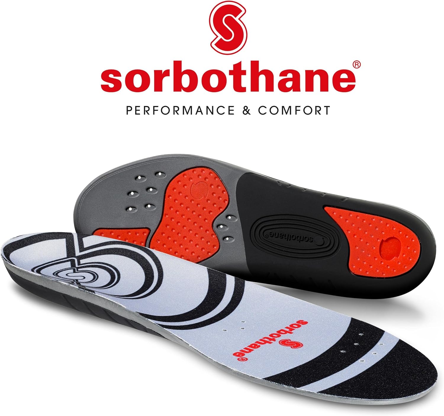 Sorbothane Sorbo Pro Insoles, 41 (UK 7), Shock Absorbing Shoe Soles for