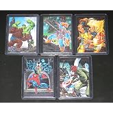 1992 Marvel Masterpieces Series I DYNA-Etch Insert Set of 5 Cards NM/M Joe Jusko Art, Spider-Man