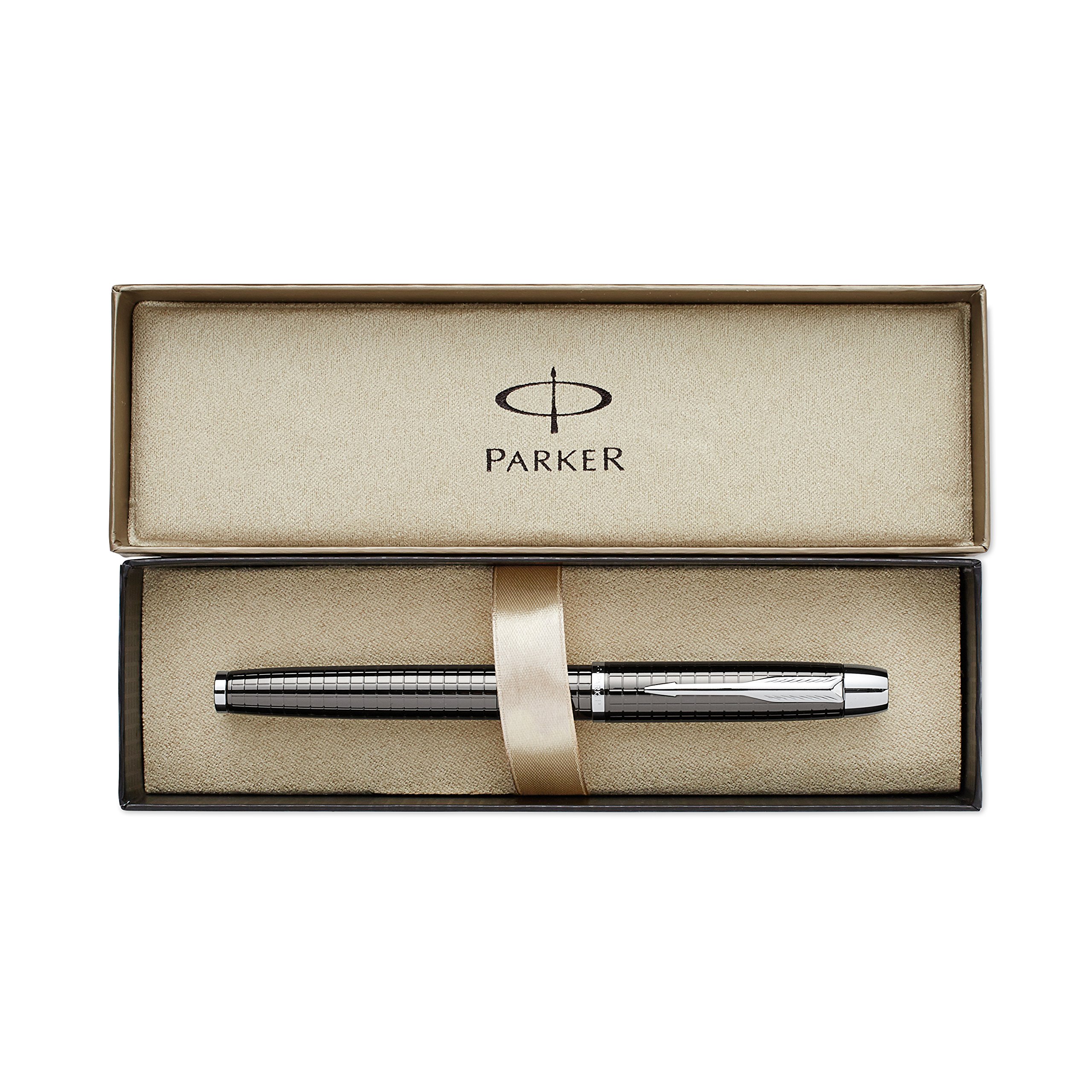 Parker S0908680 IM Premium Fountain Pen, Medium Nib - Chiselled Deep Gunmetal with Chrome Trim