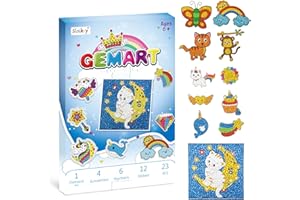 Sloikey 5D Diamond Art Kits for Kids, Arts and Crafts for Kids Aged 6-12 Diamond Dots Painting Gem Art(S-Blue)