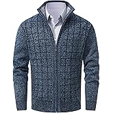VtuAOL Men's Cardigan Sweaters Casual Full Zip Sweaters Knitted Cardigan with Pockets