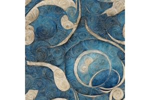 Ocean Waves Wallpaper Peel and Stick 17.3"x236" Canvas Self Adhesive Abstract Wall Paper Waterproof Wall Stickers for Bathroo