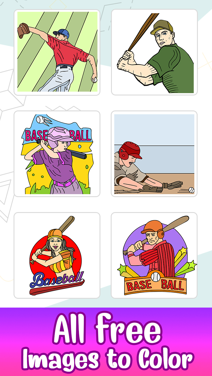 Baseball Paint by Number Sports Paint + Glitter + Crayon + Oil Paint