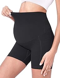 POSHDIVAH Women's Maternity Yoga Shorts Over The