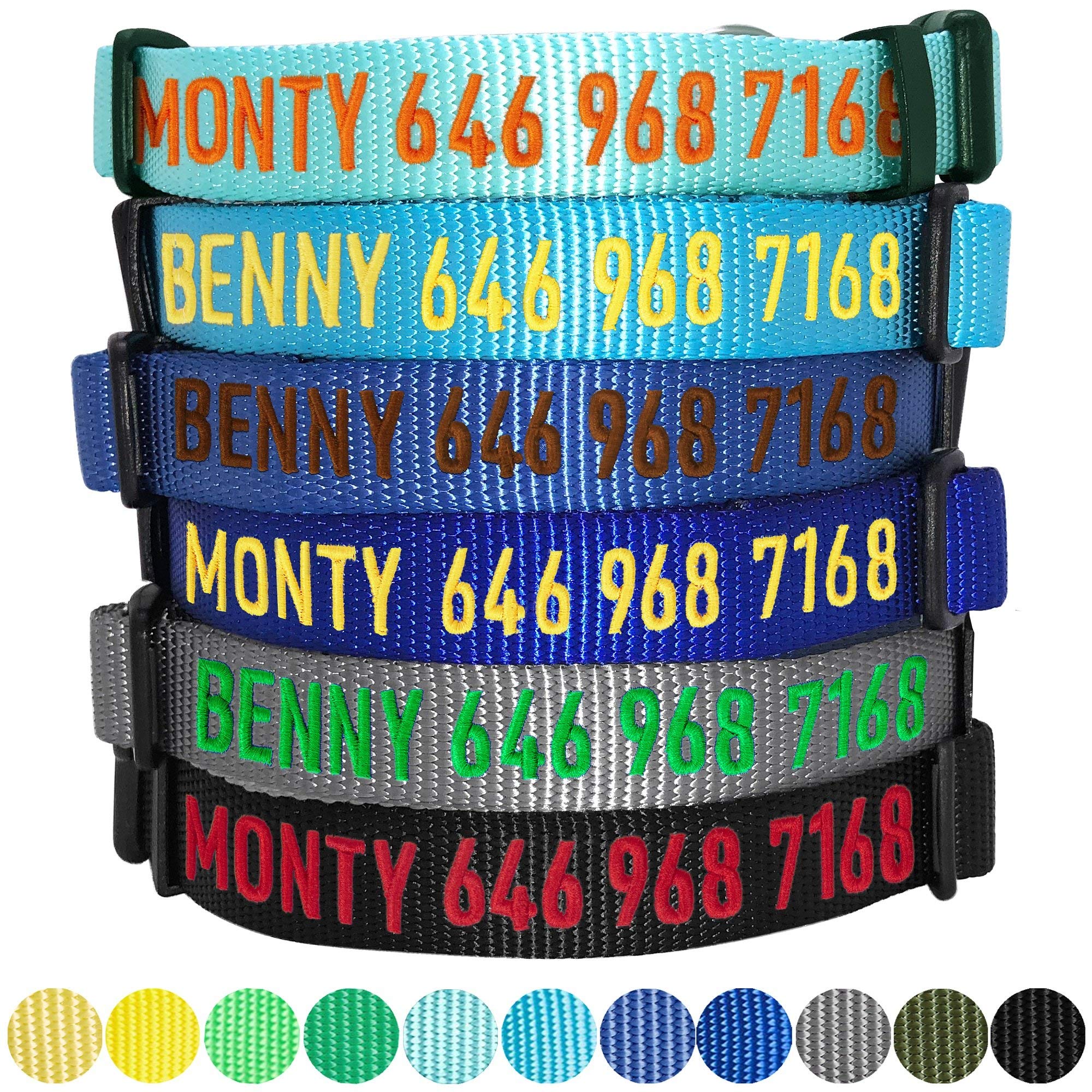 Blueberry Pet Essentials Personalized Dog Collars for Medium Dogs | Adjustable & Personalized Dog Collar with Name Tag - Embroidered with Pet Name & Phone Number (Royal Blue, Medium)