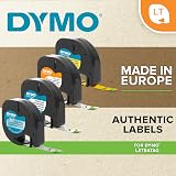 Dymo Letratag Tape 12mm x 4m Plastic Transparent S0721530 Black view 3
