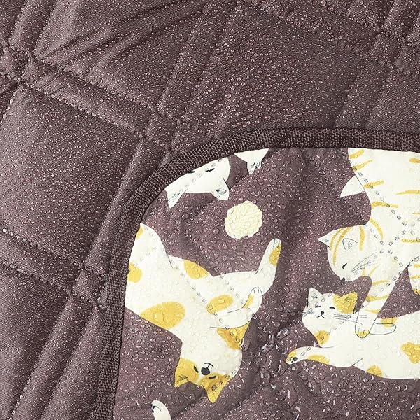 PICYALO 60X80” DOUBLE THICKENED PICNIC BLANKETS(150G HIGH DENSITY COTTON STUFFED) CAT&DOG PATTERN OUTDOOR PICNIC MAT PORTABLE PICNIC BLANKET FOLDABLE WITH LEATHER CARRY STRAP BEACH BLANKET