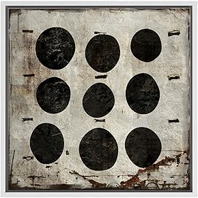 SIGNWIN Framed Canvas Wall Art Black Circles and...