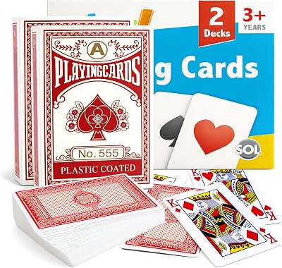 SOL 2 Pack Standard Playing Cards UK Plastic Decks