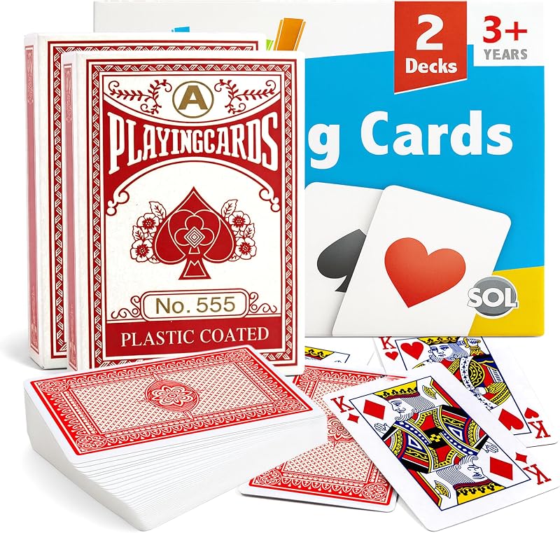 SOL 2 Pack Standard Playing Cards UK Plastic Decks