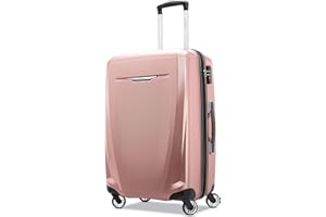Samsonite Winfield 3 DLX Hardside Expandable Luggage with Spinners, Checked-Medium 25-Inch, Rose