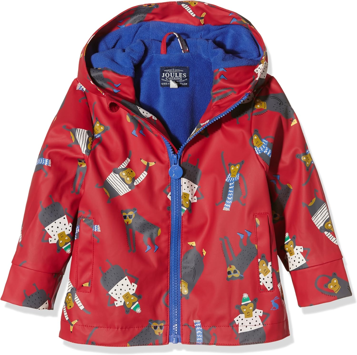 Joules Boy's Jnr Rubber Coat Raincoat, Red (Red Monkey), 3 Years Amazon.co.uk Clothing