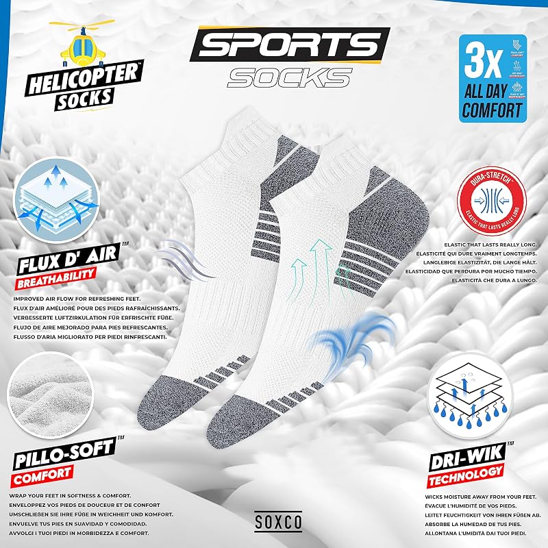 Chaussettes Homme Femme Sport 43-46 Socquettes Basses Courtes - Lot de 10 Paires (EU 43 46, Blanc S)