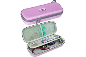 ButterFox Hard Stethoscope Case fits 3M Littmann Classic III, Lightweight II S.E, Cardiology IV Diagnostic, MDF Acoustica Deluxe Stethoscopes - 12 Colors (Pink Hearts)