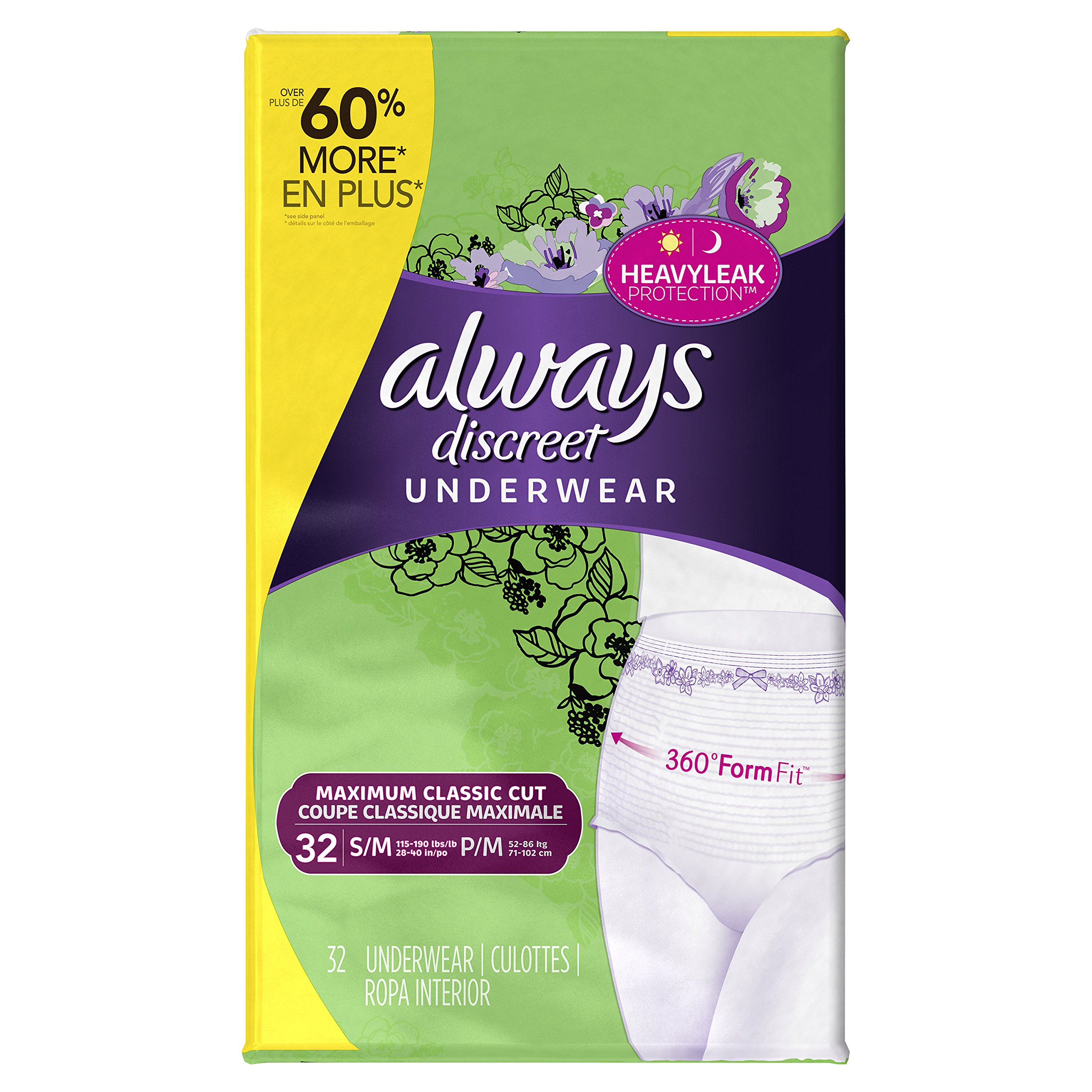 Always Discreet Incontinence Underwear for Women Maximum Classi... Free