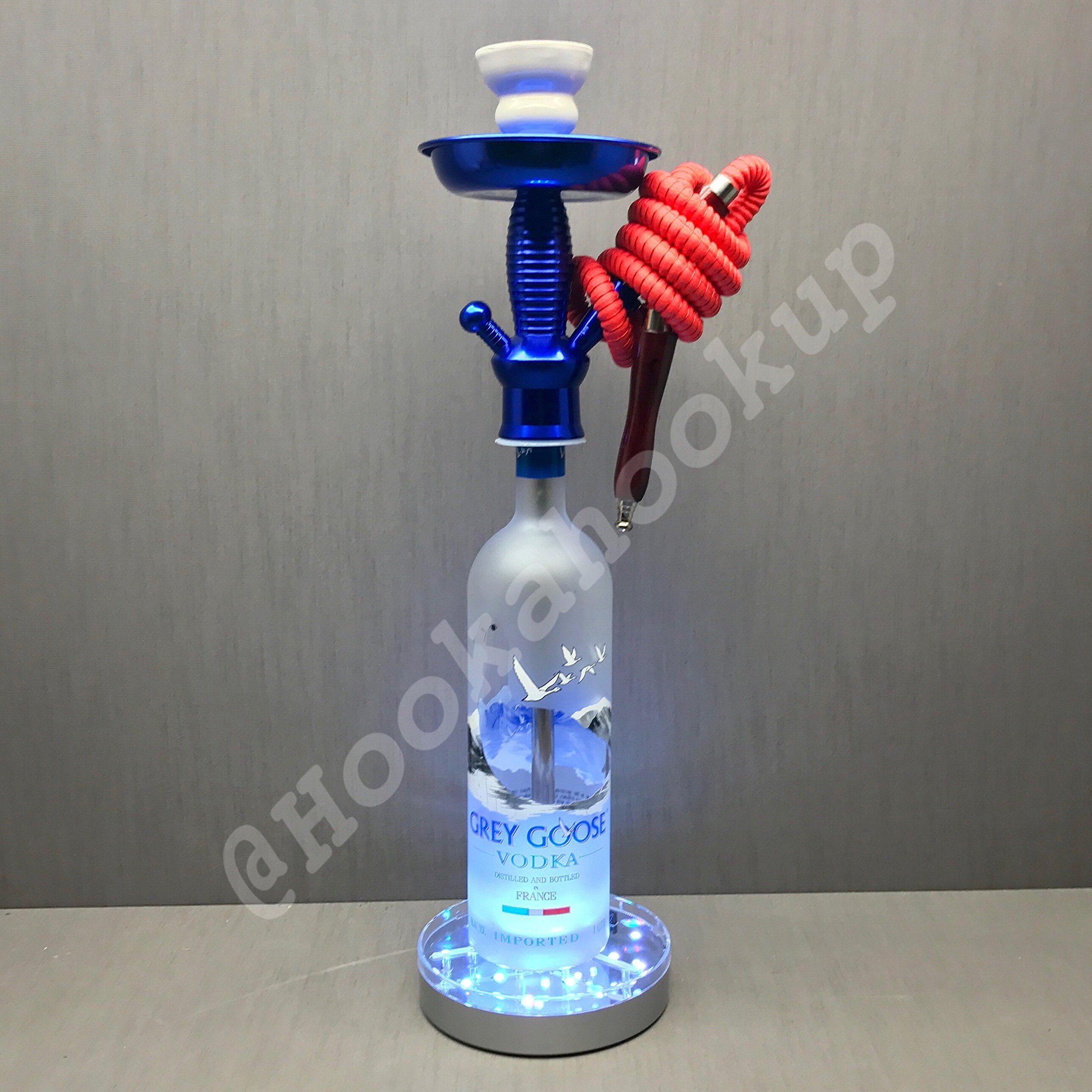 Grey Goose Vodka 1L Bottle Hookah with Color Changing LED Stand and