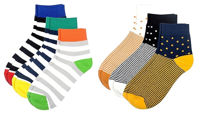 Winza Mens Low Cut Cotton Socks (Multi-Coloured, Set of 6)