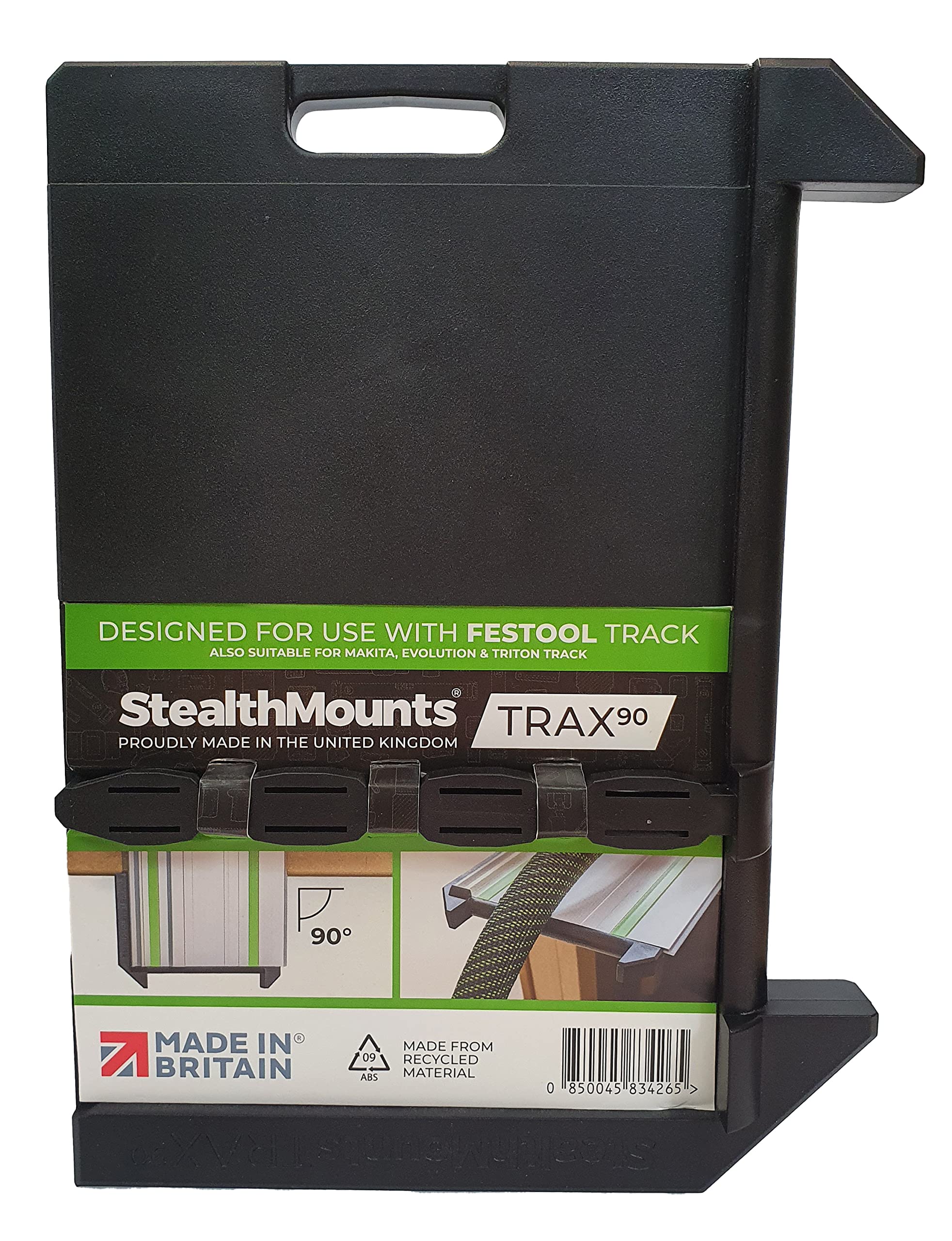 StealthMounts Trax90 Track Saw Square for Festool Track Saws | 90° Right Angle Plunge Saw Guide Rail Angle Stop