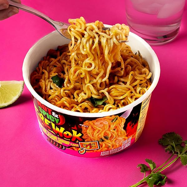 NISSIN HOT & SPICY FIRE WOK, SCORCHIN’ SESAME SHRIMP, 4.55 OUNCE (PACK OF 6)