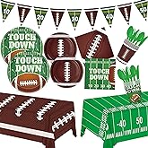 171PCS Football Kit - Rugby Paper Plates, Cups, Napkins & More for 24 Guests - Super & Birthday Parties