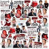 Dexter 50ct Vinyl L Deluxe Stickers Variety Pack, Tablet, Indoor &amp; Outdoor | Officially Licensed Dexter Stickers &ndash; Great for Water Bottles, Skateboards, Luggage, Laptops, Bumpers &amp; Cars