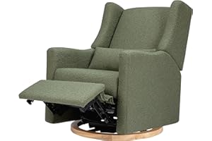 Babyletto Kiwi Electric Power Glider Recliner Nursery Chair w/USB Ports - Water & Stain Resistant Glider Rocking Chair for Nursery - GREENGUARD Gold Certified - 270° Swivel Rocker Recliner - Olive