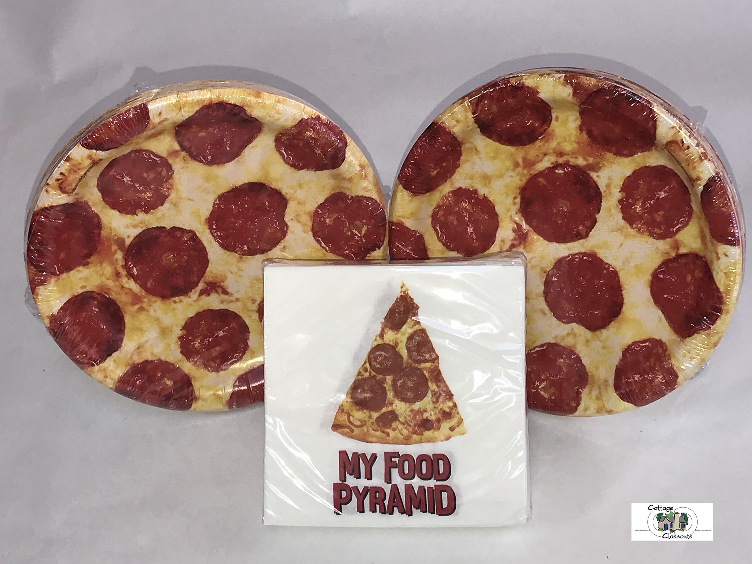Pizza Party Pack, Plates and Napkins for 36