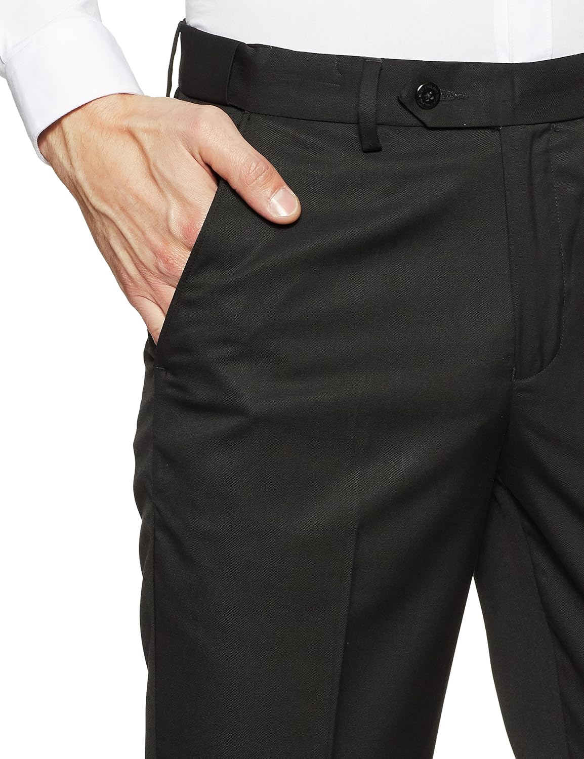 peter england men's slim fit formal trousers