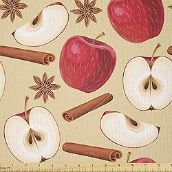 Ambesonne Fruits Fabric by The Yard, Quartered and