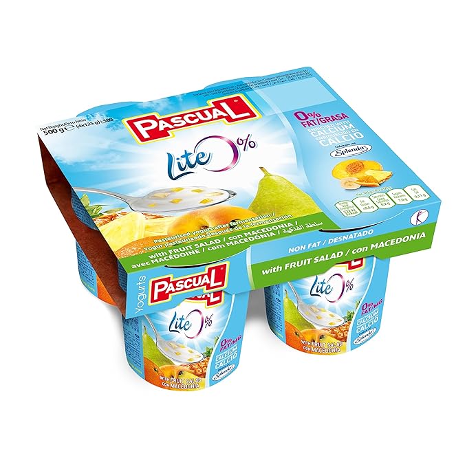 Pascual Yogur Desnatado con Macedonia - Paquete de 4 x 125 gr ...