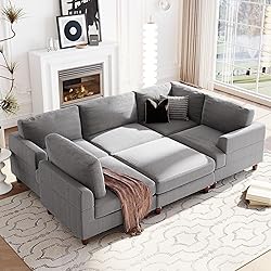 U-Shaped Oversized Corduroy Modular Sectional Sofa