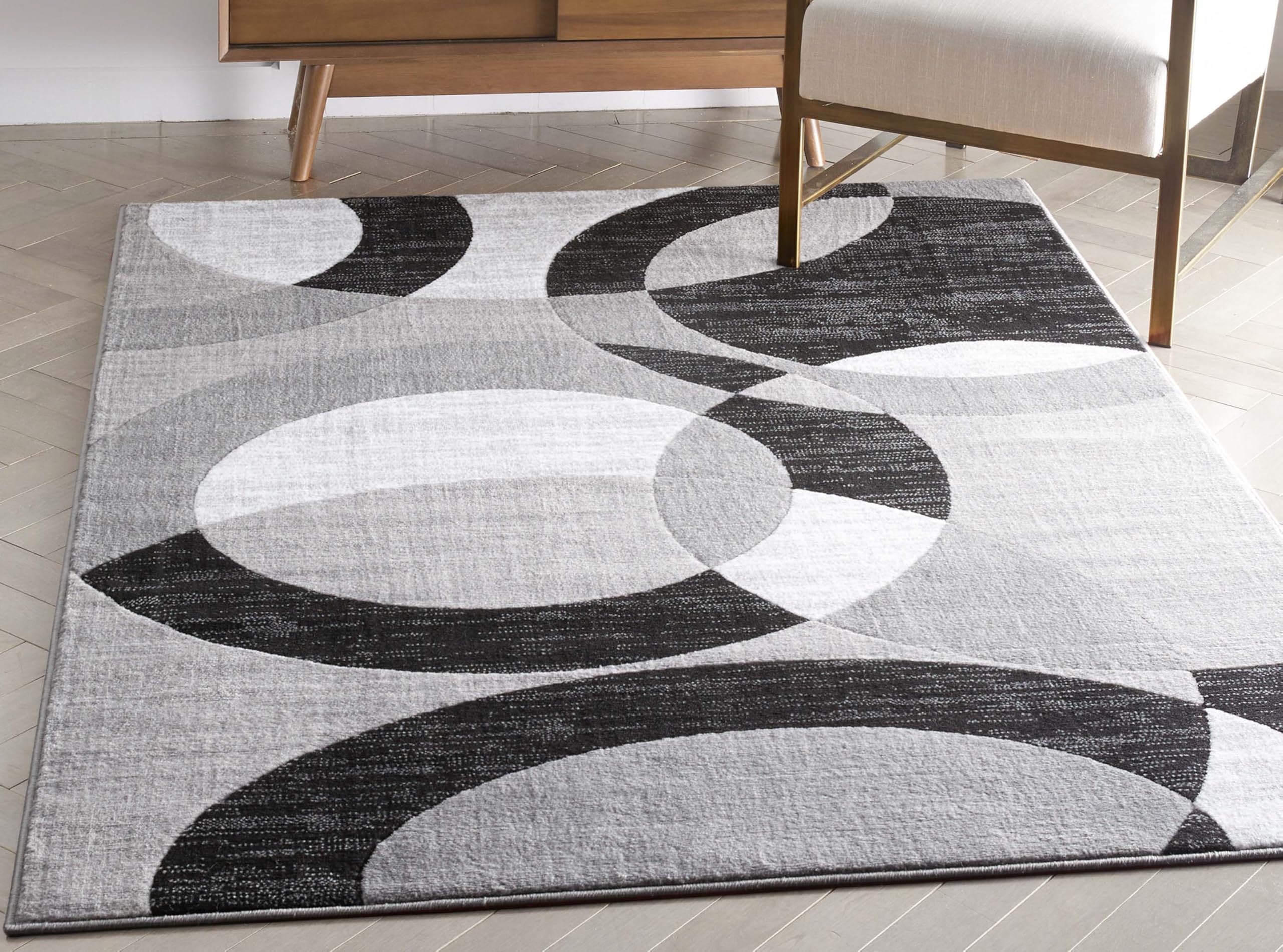 Well Woven Dulcet Bingo Grey Modern Geometric 7’10” x 9’10” Area Rug