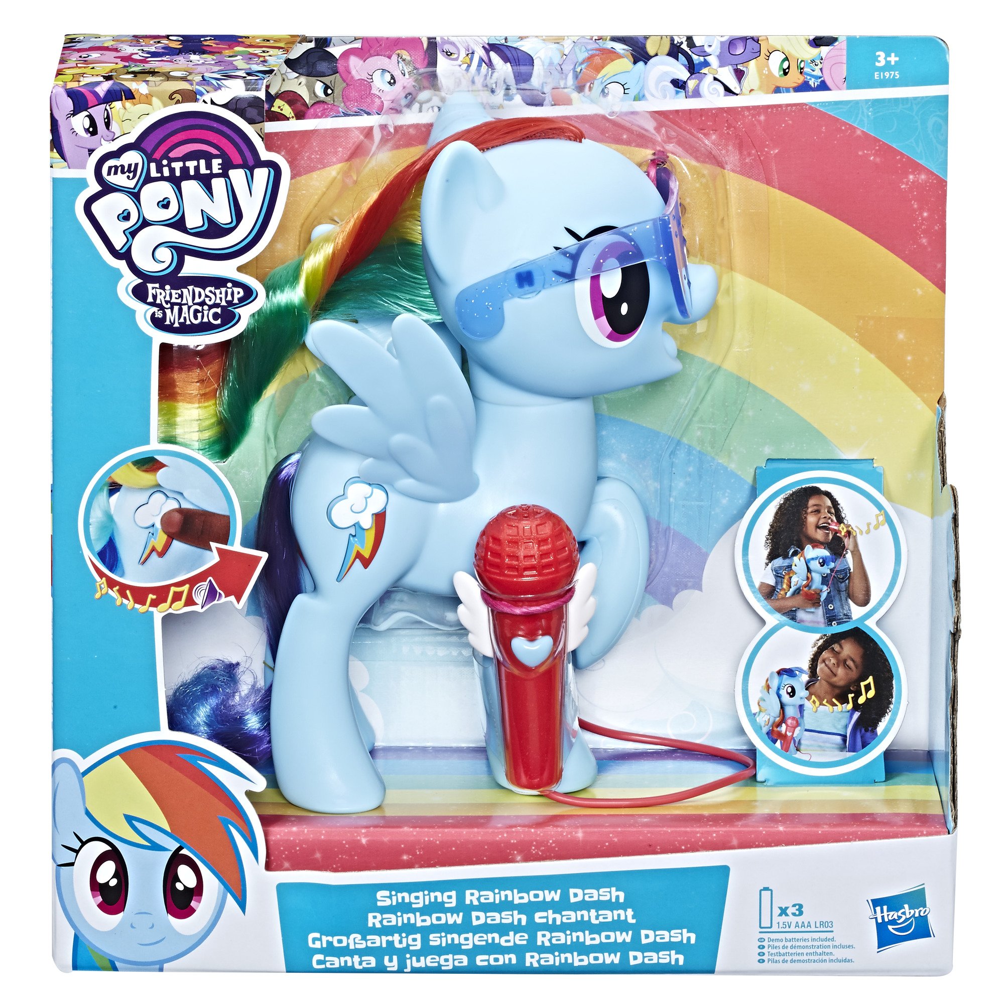 My Little Pony E1975 Rainbow Dash singing, Figurine, 20 cm, French version