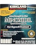 Kirkland Minoxidil 5% Extra Strength Hair Regrowth For Men, 6 Month Supply, 2 Ounce Bottle, 6 Count
