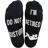 'Do Not Disturb, I'm Retired' Funny Full Length Lounge Socks - Great Gift For Retirees/Colleagues/Office Leavers Black
