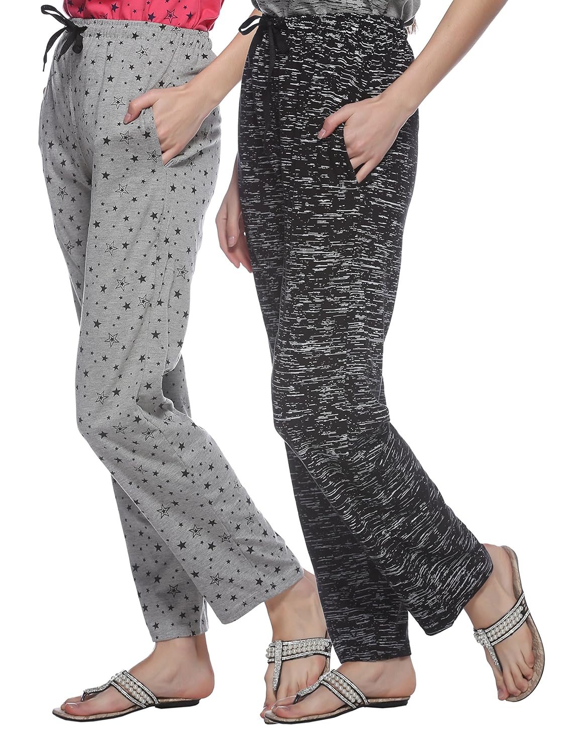 shaun women's cotton track pants (pack of 2)