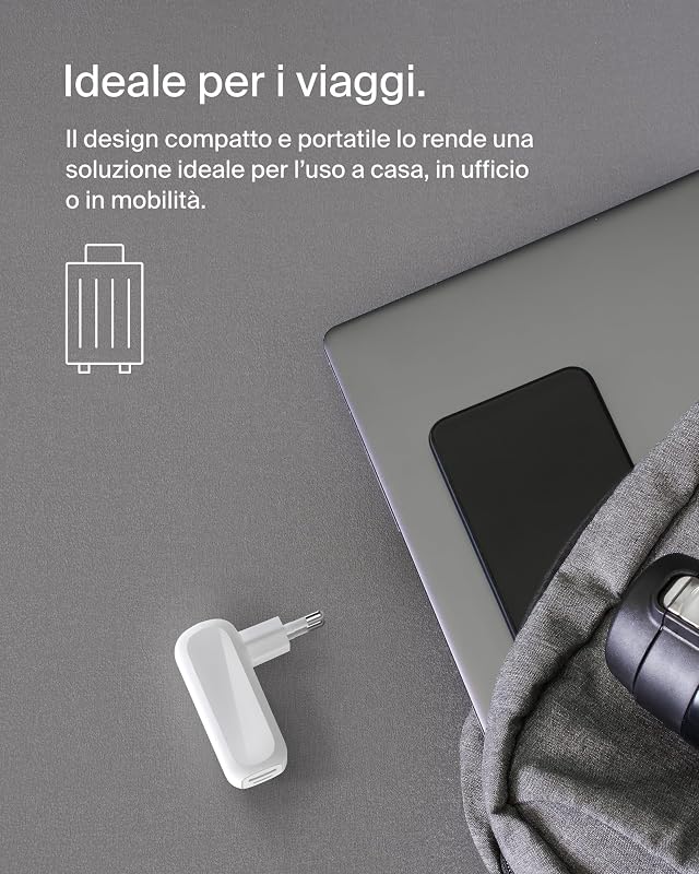 BoostCharge doppio caricatore usb da parete da 42 W, ricarica rapida USB-C + USB-A per iPhone 16,16 Plus,16 Pro,16 Pro Max,15,15 Pro Max, 14,Galaxy S24, Plus,Ultra,iPad,AirPods e altri, bianco