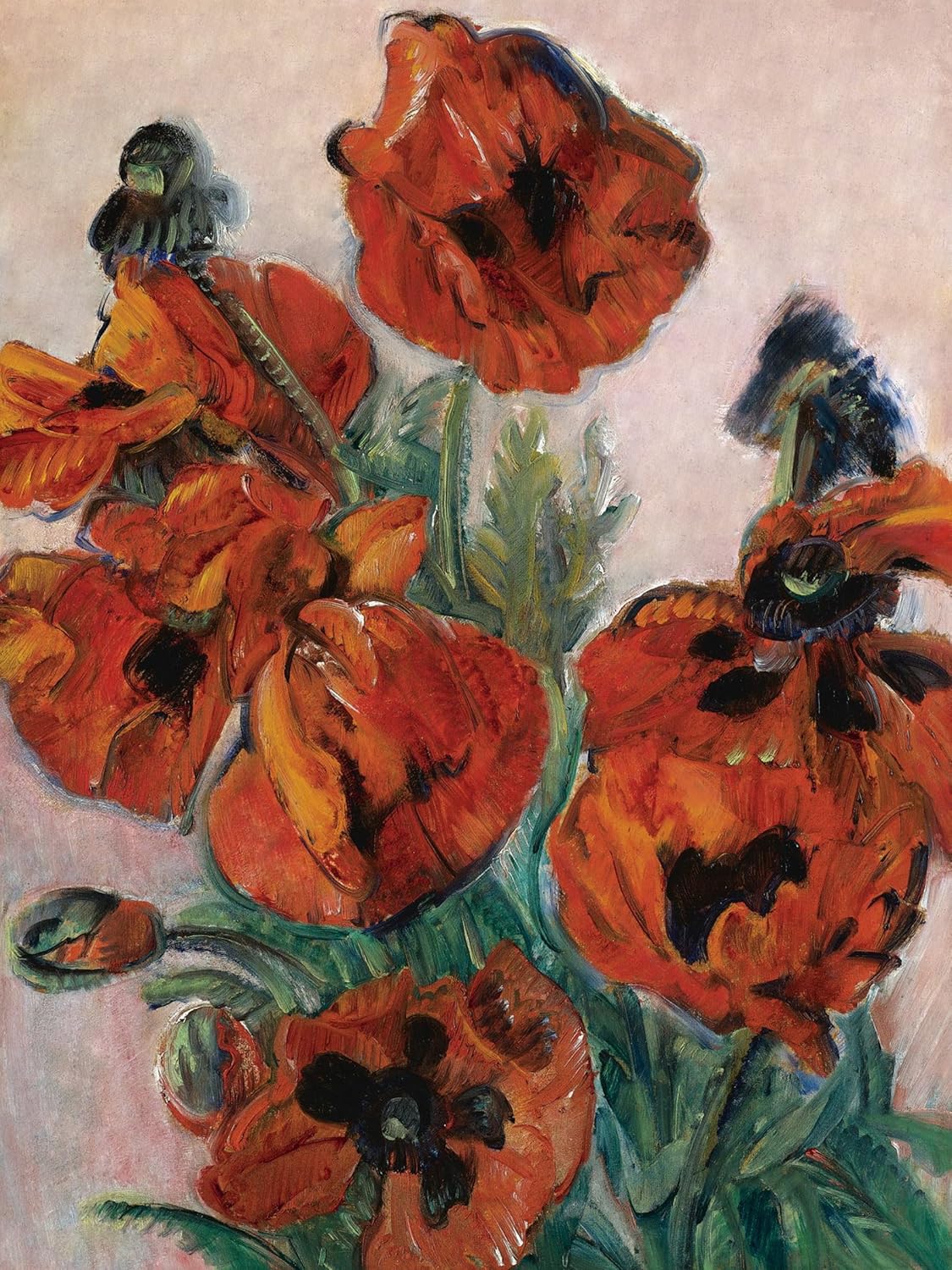 POPPIES N. Tarkhov red black green Tile Mural Kitchen Backsplash Marble Ceramic