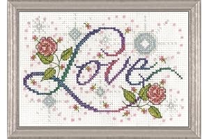TOBIN Design Works Crafts Inc. Love, 5'' X 7'' Counted Cross Stitch Kit (2875)