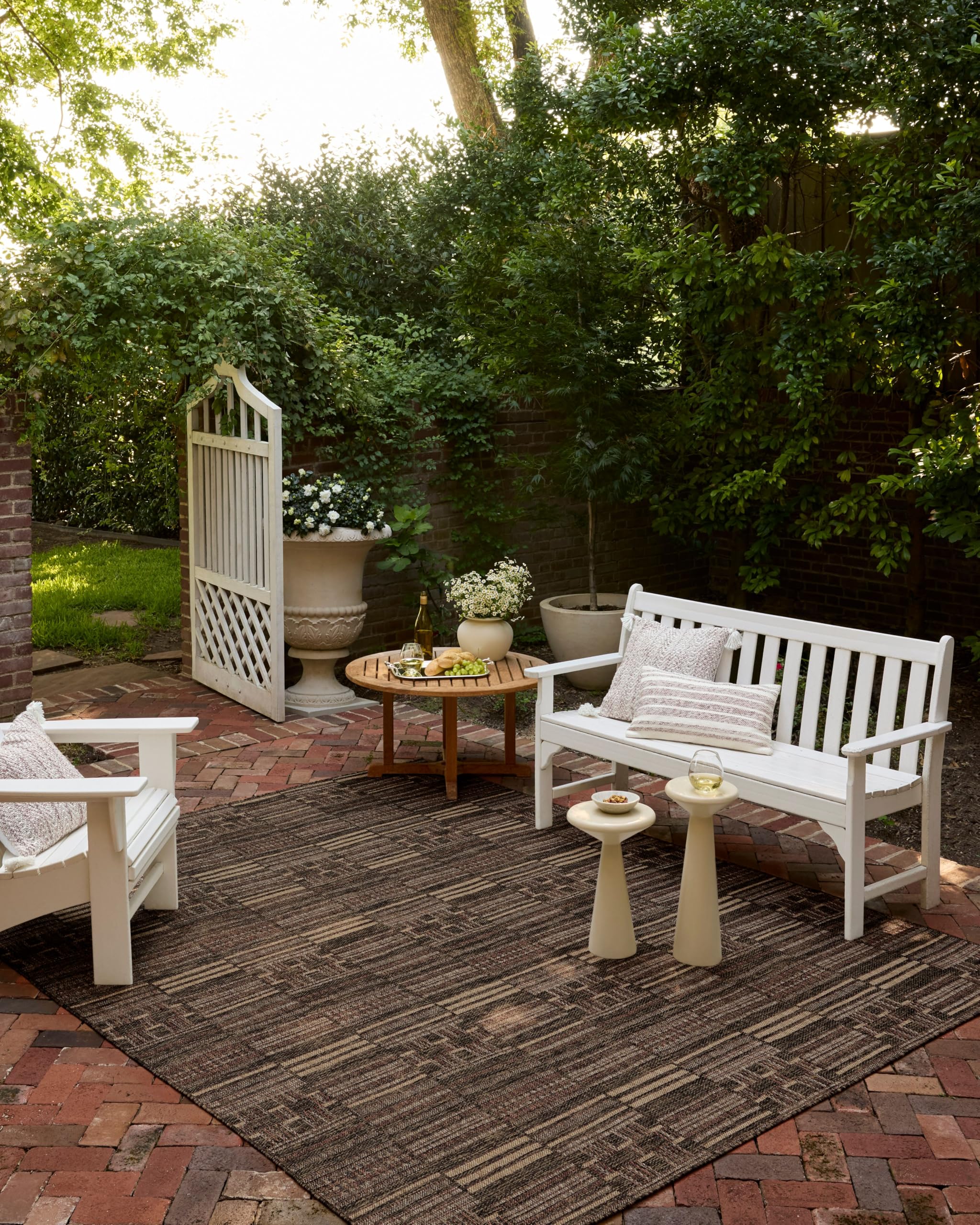 Photo 1 of (USED/FAIR) Loloi Birch Collection BIR-01 Spice/Tobacco 7'-10" x 10', .25" Pile Height, Area Rug, Indoor/Outdoor, Durable, Neutral, Easy Clean, Rug for Patio, Deck, Entry, Balcony, Outdoor Space