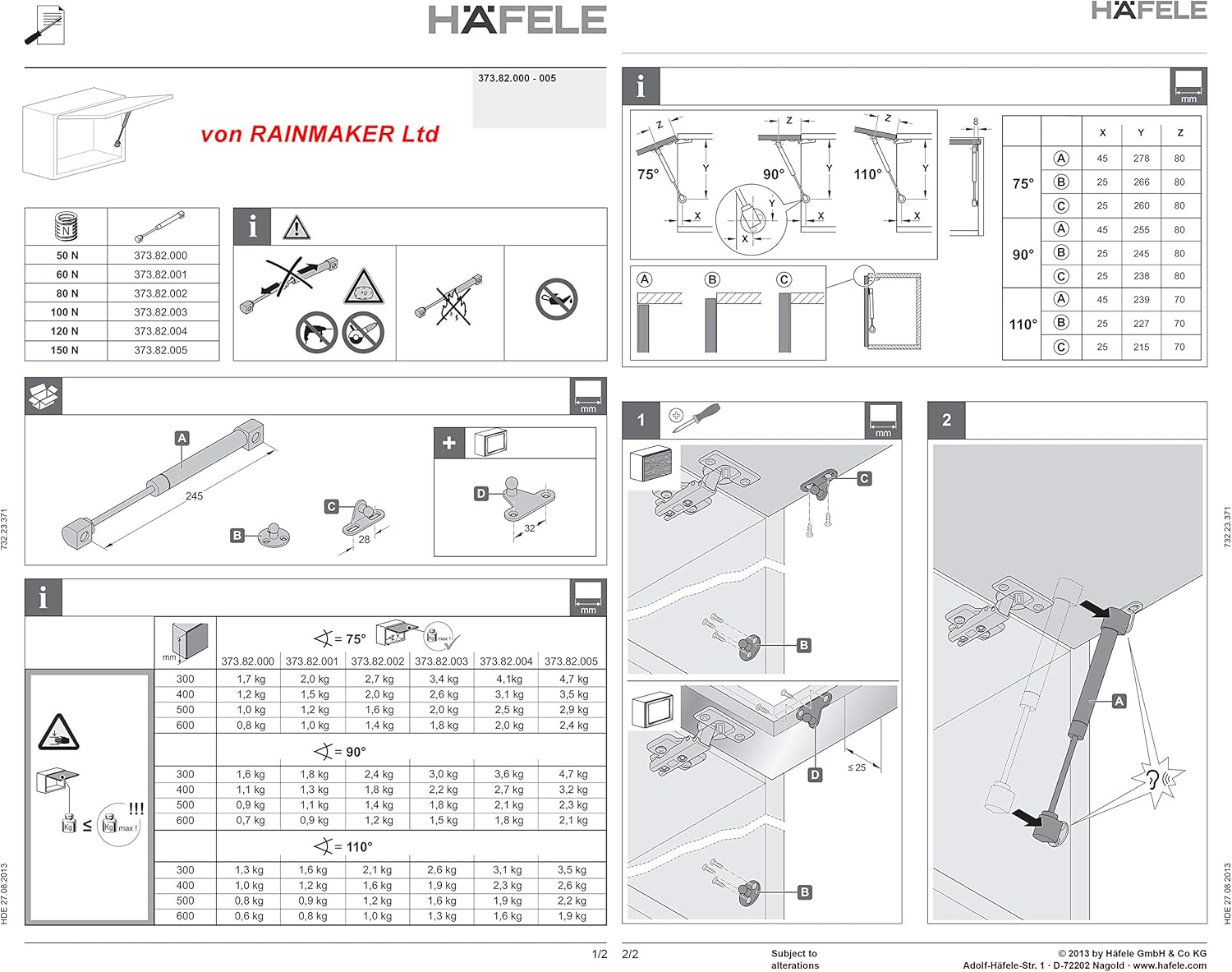 HAFELE 80N Heavy Tight Telescopic Soft Seal Gas Shock Absorber Arm Gas Piston Pneumatic Jack for Furniture Pistons for Kitchen Doors Gas Spring Cabinet 4 Pieces - Image 4