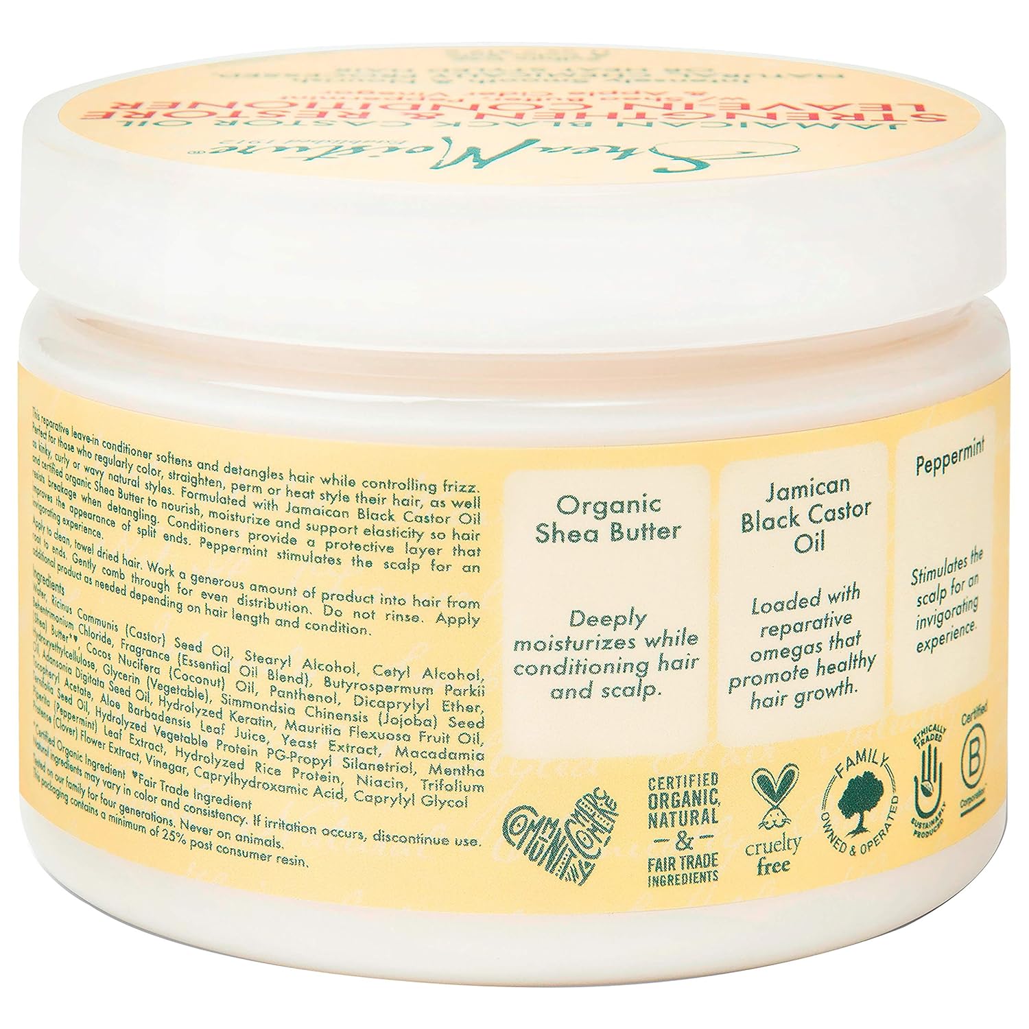 SheaMoisture Jamaican Black Castor Oil Leave In Conditioner for Over-Processed, damaged hair 100% Pure Jamaican Black Castor Oil to Soften and Detangle Hair 11.5 oz : Beauty