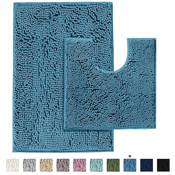 Dark Teal Rugs for Bathroom Bath Mats with Water Absorbent Soft