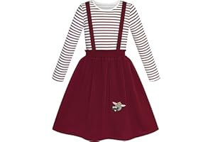 Sunny Fashion 2 Pieces Set Girls Dress T-Shirt Suspender Skirt School Size 4-12